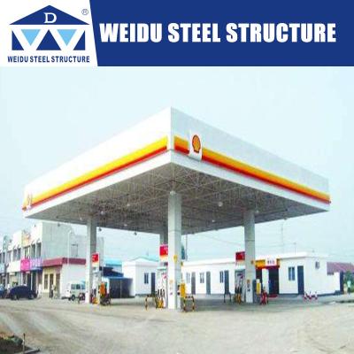 China Gas Station Hot Selling Space Steel Frame Petrol Gas Station Canopy for sale