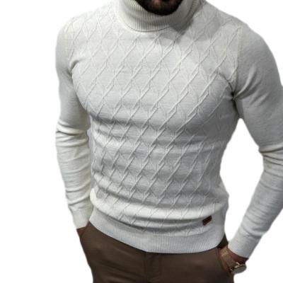 China Cotton Anti-wrinkle Rib Knit Men's Best Quality Winter Warm Men's Pullover Long Sleeve Turtle Neck Sweater for sale