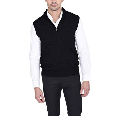 China 2021 Hot Selling Anti-Wrinkle Men's Pullover Quarter Zipper Invest Lightweight Sleeveless Sweater for sale