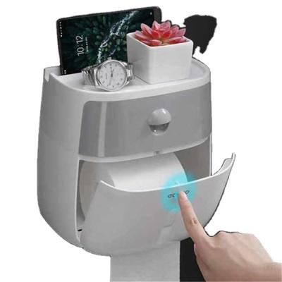 China Double-Layer Tissue Box Shelf Bathroom Modern Free Punch Toilet Tray Household for sale