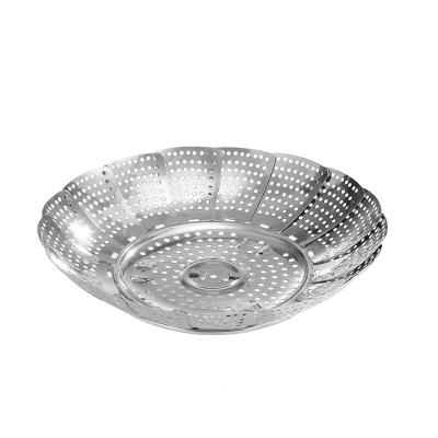 China Lotus Shaped Foldable Stainless Steel Multi Purpose Food Vegetable Steamer Basket for sale