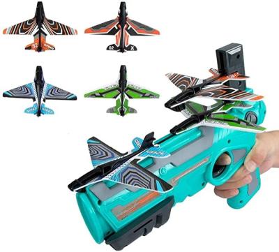 China Plastic Bubble Catapult Toy One-Click Ejection Flat Model Foam Airplane Launcher Foam Bubble Catapult Airplane for sale