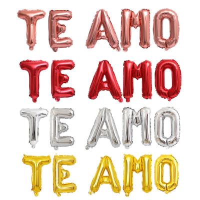 China Spanish Morden Valentine's Day Letter Foil Balloon TE AMO Balloon Combo for sale