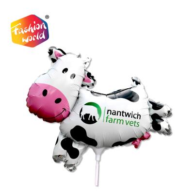 China Morden logo high quality custom printed animal cow the shape of cartoon foil balloons for sale