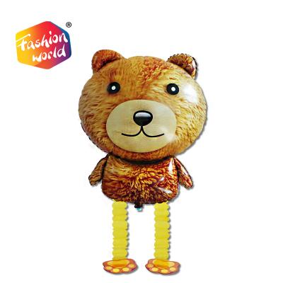 China Morden Walking Animals Foil Cute Kids Toy Walking Pet Balloons Classic Foil Balloon Pet Teddy Bear Foil Balloon for sale