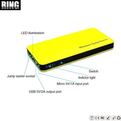 China 170g 130 × 66 × 14mm portable jump starter Auto accessory power bank for sale