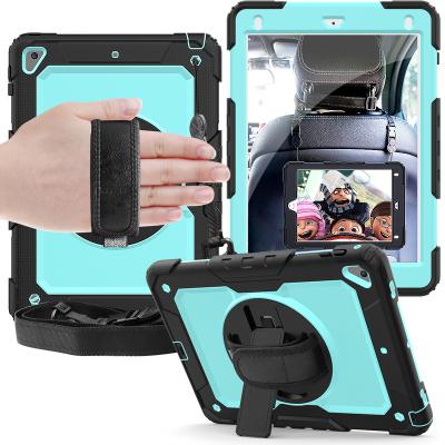 China Heavy Duty Plastic Kickstand Case With Hand Strap For Apple iPad 5th Gen Tablet Case With Strap Hole for sale