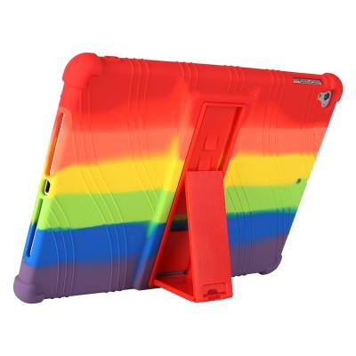 China Ultra Thin Rainbow Cover Device Silicone Case For iPad 9.7 Inch Case For Kids for sale