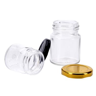 China Mini Premium Gorgeous Transparent Bottle Viable Jar 38ml 70ml Salt Sugar Glass Jar Edible Bird's Nest Cubilose Glass Bottle Jar for sale