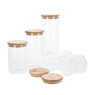 China Viable Wholesale Creative Use of Tea Glass Canister Around Grain Storage Box Kitchen Storage Glass Food Sealed Jar for sale