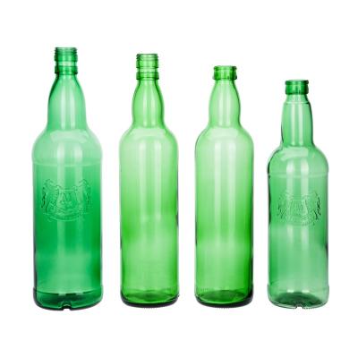 China Wholesale Bordeaux Shape Empty Glass Green Clear Wine Bottle 700ml 750ml 1000ml With Finish Or Screw Cap for sale