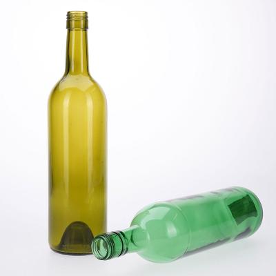 China Wine Champagne Glass Bottle High Quality Large Capacity Beverage VUE Classic Green Brown Transparent Glass Bottle 750ml for sale