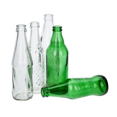 China Beverage wholesales 250ml 330ml 350ml soda glass bottle clear transparent green glass bottle for sale