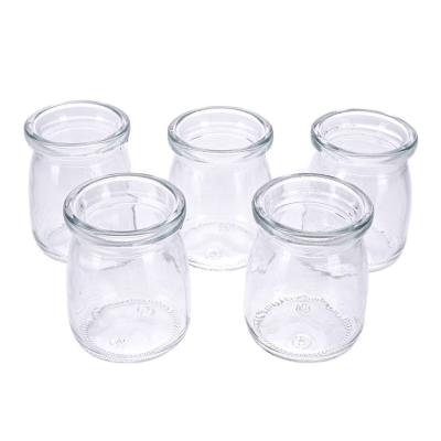 China Viable Factory Produced Wholesale Pudding Glass Bottle Mini Cork Lid Screen Printing Transparent Pudding Glass Bottle for sale