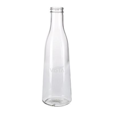 China Beverage 1000ml 1L Clear Juice Bottle Glass Milk Bottle With Metal Lid Glass Beverage Bottle for sale