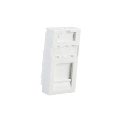 China Left French Type Wall Shutter Networking Standard 1 White Front Plate 22.5*45mm for sale