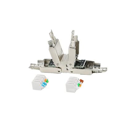 China Networking Twin Type RJ45 Cat7 Metal Toolless Connector For Cat7 STP Cable Junction for sale