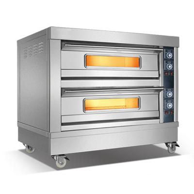 China Commercial Catering Equipment 2 Layer 6 Trays Commercial Stainless Steel Electric Bakery Deck Oven for sale