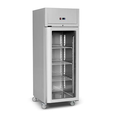 China Sus 304 Hotel Restaurant Kitchen Refrigeration Equipment Stainless Steel Glass Door Reach-In Refrigerator / Commercial Upright Refrigerator for sale