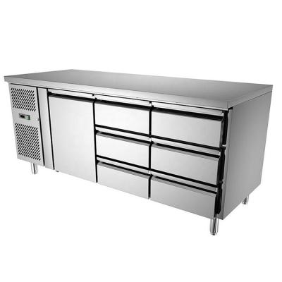 China SUS304 Commercial Refrigeration Equipment 6 Drawers Stainless Steel Undercounter Refrigerator /Workbench Fridge /Under Bar Fridge for sale