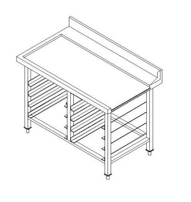 China 304 Clean WorkingTable with 8 basket layer for sale