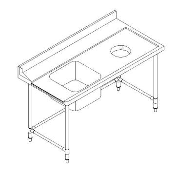 China Dirty Collection 304 Single Sink Bowls Table for sale