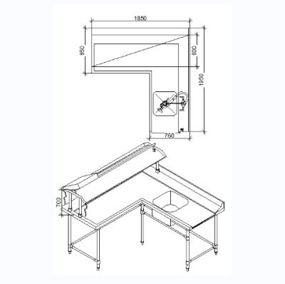 China 304 Soiled Dish Table with Rack Shelf, 1 Sink Bowl, Pre-Rinse Faucet for sale