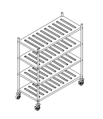 China 304 4 tier shelving with wheel for sale