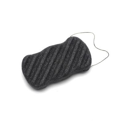 China Organic konjac body sponge with bamboo charcoal for sale