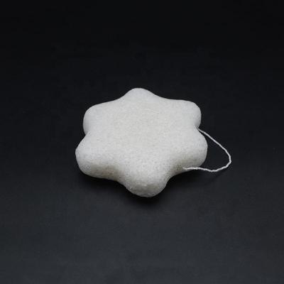 China Private Label Comfortable Natural White Konjac Sponge Star Shape Organic Facial Massager for sale