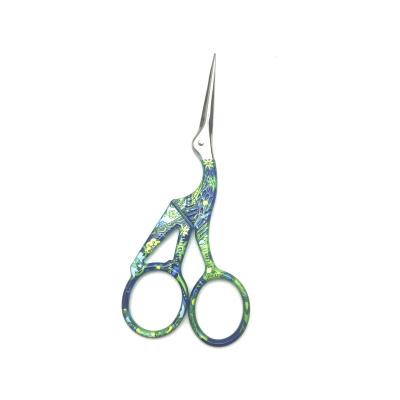 China Mini Beard Scissors Colorful Bird Shape Nose Hair And Beard Balancing Scissors For Grooming for sale