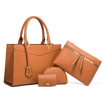 China High Quality Custom 4 Piece Set Purse and Handbags For Women Handbag RPET PU Leather Ladies Bags Purse Set for sale