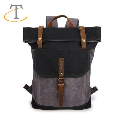 China Waterproof Polyester Vintage Travel Canvas Backpack for sale