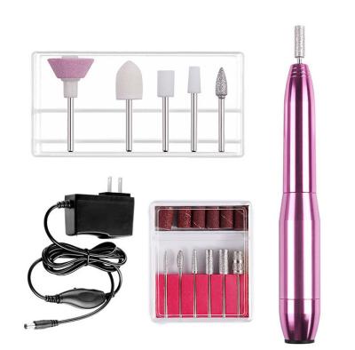 China Eco-friendly Portable USB Nail Polisher Pen Nail Manicure Tool Nail Drill Remover Machine Set With Drill Bit for sale