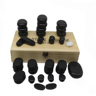 China 2019 Natural Hot Stone Massage Set Basalt 45Kits Energy Massage Stone Nail Maintenance New Arrival Factory Supply Spa for sale