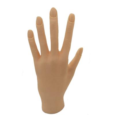 China Factory Price Fingers Mannequin Art Training Silicone Acrylic Nail Durable Soft Flexible Hand for sale