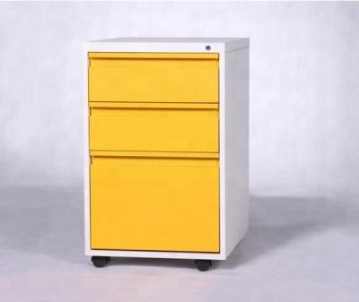 China Movable Filing Cabinet Pedestal Drawers With Lock Desk 3 Drawer Filing Cabinet for sale