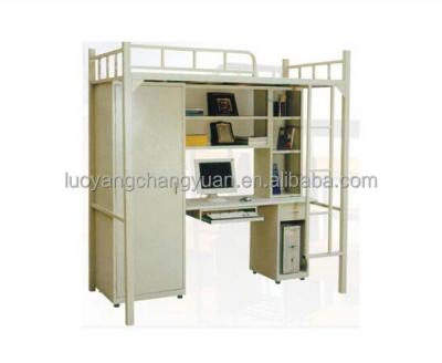 China Durable Student Apartment Use Metal Bunk Bed With Desk And Locker for sale