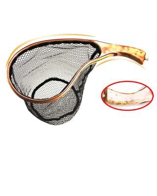 China Mesh Trout Fishing Wooden Handle Nylon Trout Landing Net for sale