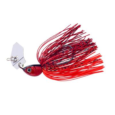 China Mustad 3/0 Hook Edged Bass Swim Jig Rig Chatterbait Groundbait for Bass Redfish TGFRS-03 7g 10g 14g for sale