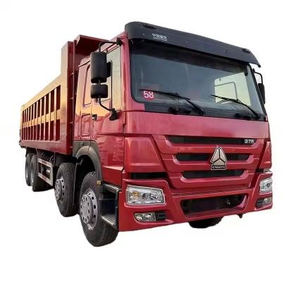 China 50 Ton 12 Wheels Sinotruk Dump Truck Used Howo 371 375 420 HP Tipper Truck 8X4 Red for sale