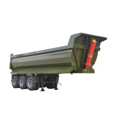 China 30ft 40ft Rear Dump Trailer for Transport Sand Gravel , Hardness Steel Solid Welding Tipper Semi Trailer for sale