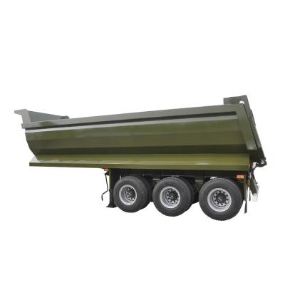 China 3 Axle 40 CBM Tipper Trailer U Type Hydraulic Cylinder 50tons 60 Tons 70 Tons Air Suspension Flatbed Trailers for sale