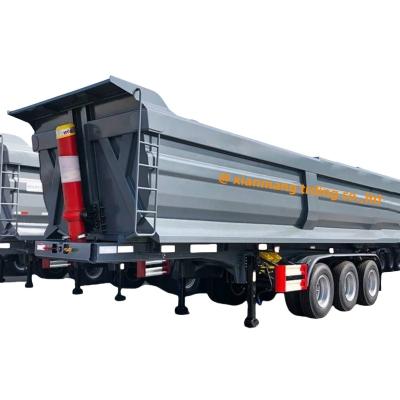 China 40 Cubic Meters 60 Tons Rear Dump Trailer Van Type Tri Axle Tippers For Sale for sale