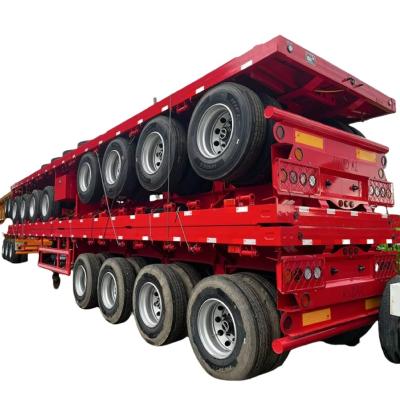 China 4axles 3axles 20ft 40ft Flatbed Container Chassis Semi Trailer With Container Locks For Sale for sale