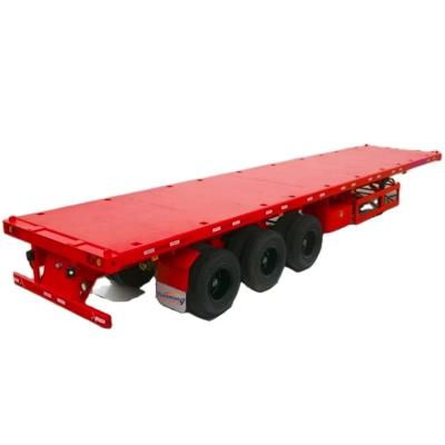 China Customized Shipping Container Semi Trailer , 3 Axles 40 Ft Used Flatbed Semi Trailer for sale