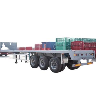 China 3 And 4axel 40ft 50ft 60ft Container Flatbed Trailer Tanzania Used Flatbed Semi Trailer For Sale for sale