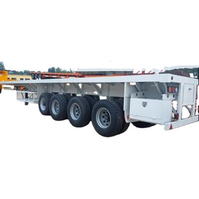 China 3 4 Axles Flat Bed Semi Trailers 40 Ft Container Flatbed Semi Trailer For Sale In Tanzania for sale