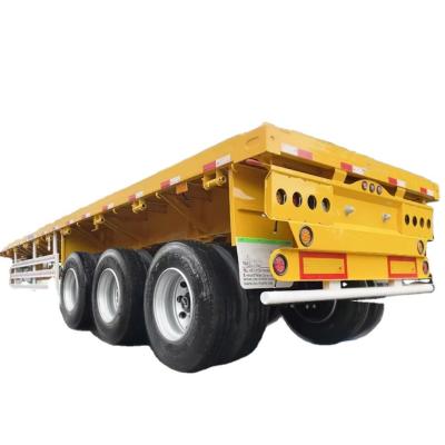 China Container Transportation 2 3 4 Axles 20feet Platform Semi Trailer Flatbed Semi Trailer For Sale With Fuwa / BP Axle for sale