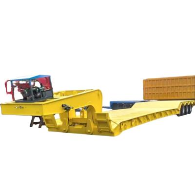 China 3 eixos 80tons Removível de pescoço de ganso Semi-reboque Lowbed Heavy Duty Lowboy Reboque Para Gana à venda